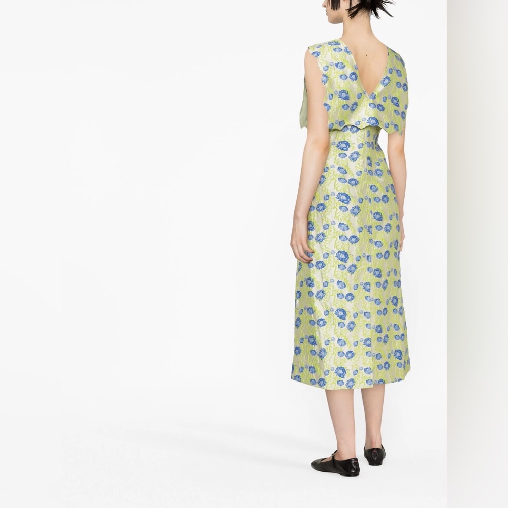 Ganni Floral-jacquard dress